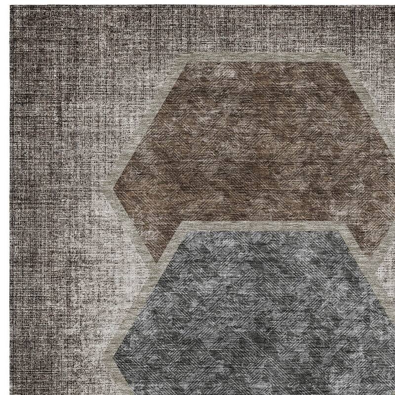 HomeRoots Geometric Transitional Rectangle Outdoor Rug