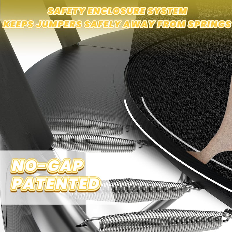 16FT Outdoor Trampoline for Kids and Adults, Pumpkin Trampolines with Curved Poles,Heavy Duty Trampoline