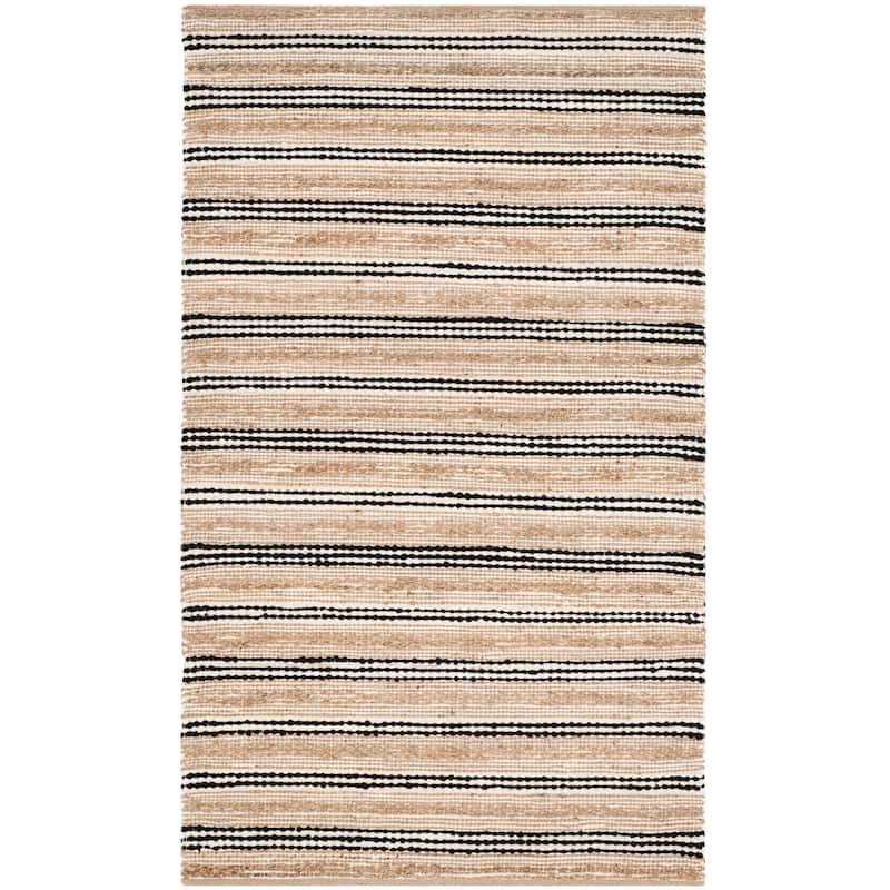 SAFAVIEH, Handmade Cape Cod Ranjana Coastal Jute Rug - 5' x 8' - Natural/Black