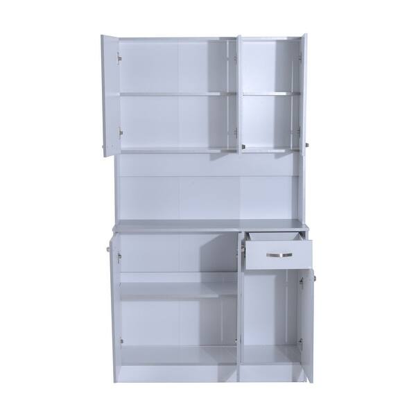 Shop Homcom 71 White Microwave Storage Cabinet On Sale Overstock 22378576