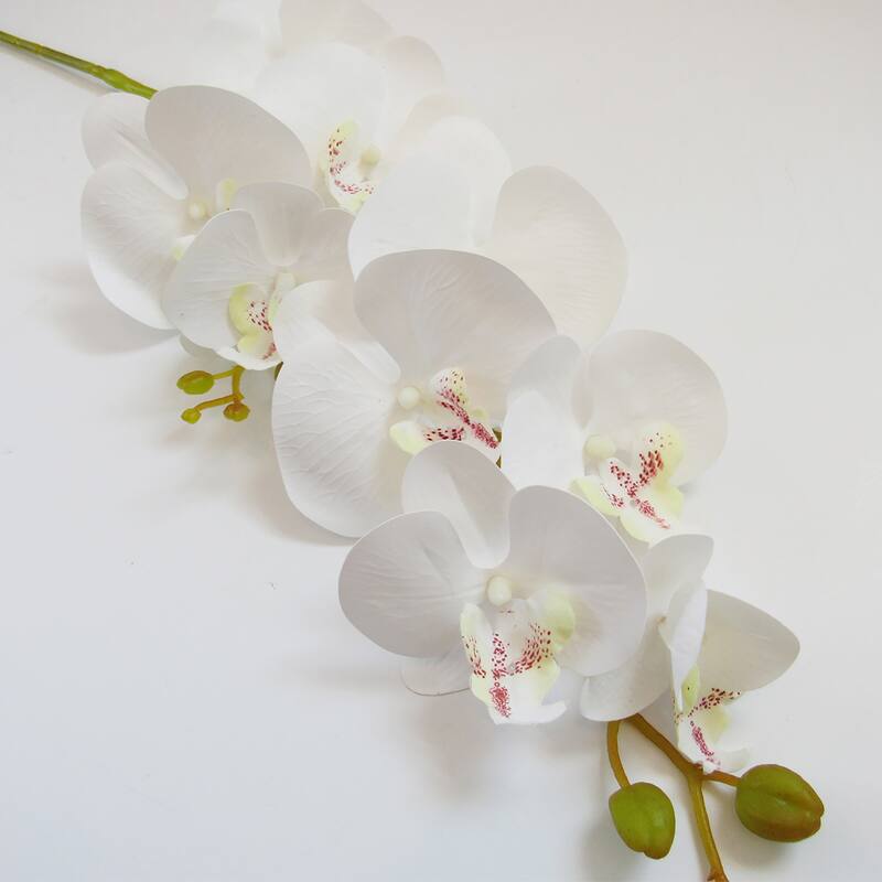 Set of 2 Natural Touch Artificial Phalaenopsis Orchid Flower Stem Tropical Spray 38.5in