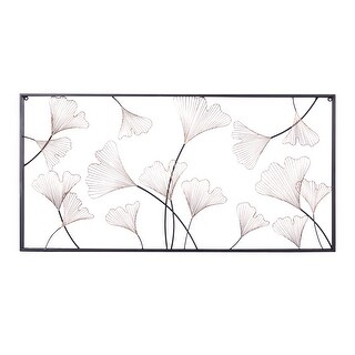Gold Metal Floral Wall Decor with Black Frame