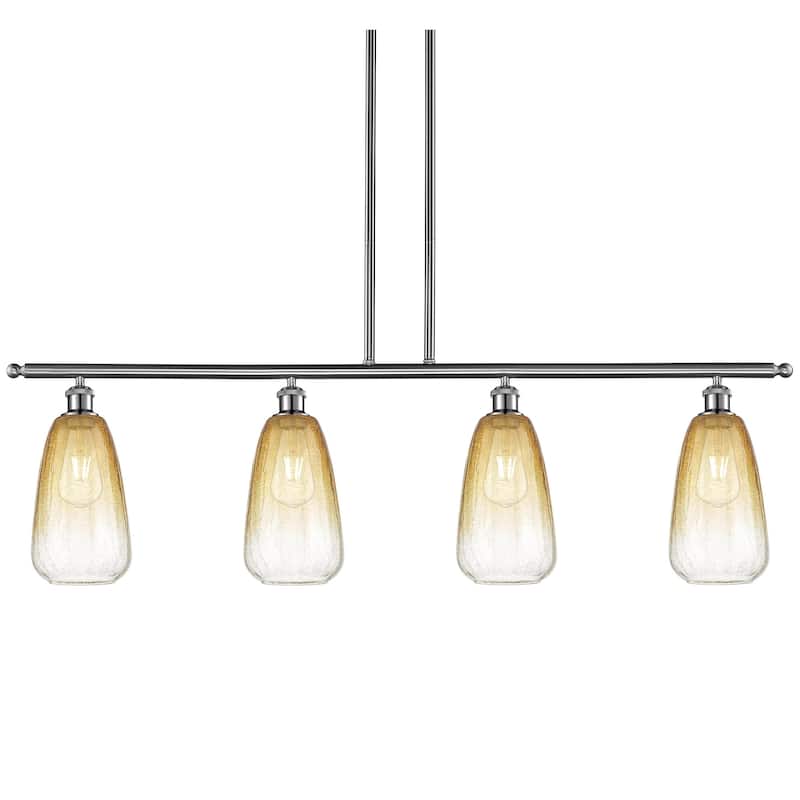 Innovations Lighting 516-4I-14-48 Brookhaven Almond Linear Brookhaven - Brushed Satin Nickel / Amber