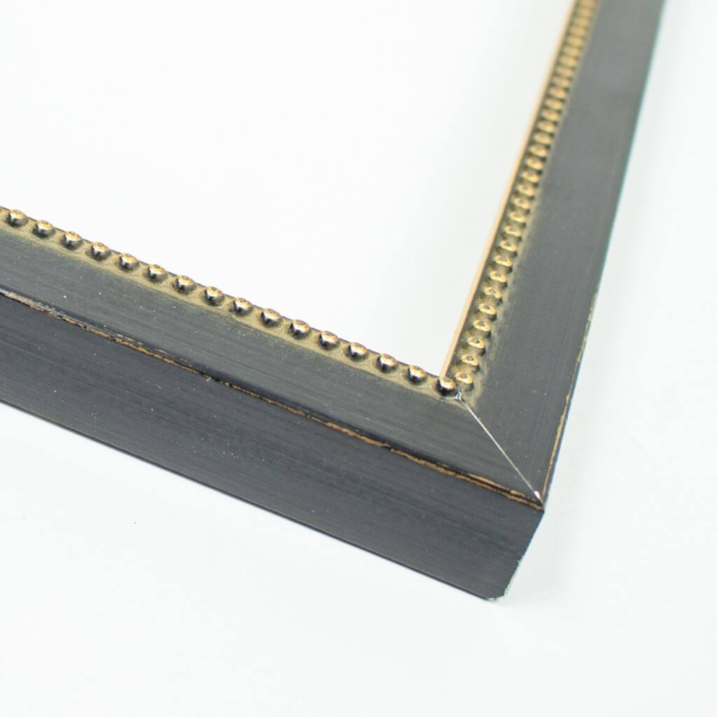 48x10 Frame Black & Gold Solid Wood Picture Frame Width 0.75 Inches | Interior Frame Depth 0.625 Inches
