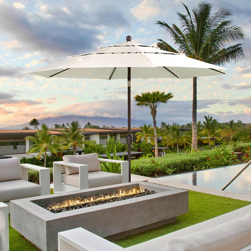 Aoodor Patio Umbrella 10 ft. for Dining Table Outdoor Market Yard Use 3 Tier Ventilation (Umbrella only)