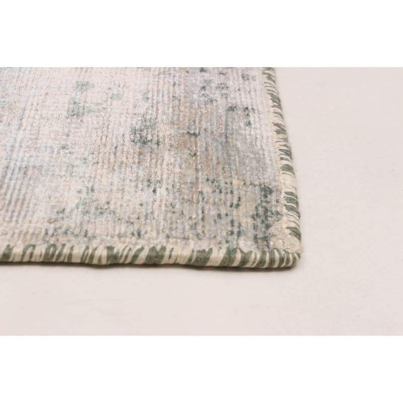 ECARPETGALLERY Hand Loomed Galleria Teal Viscose Rug - 5'1 x 7'6