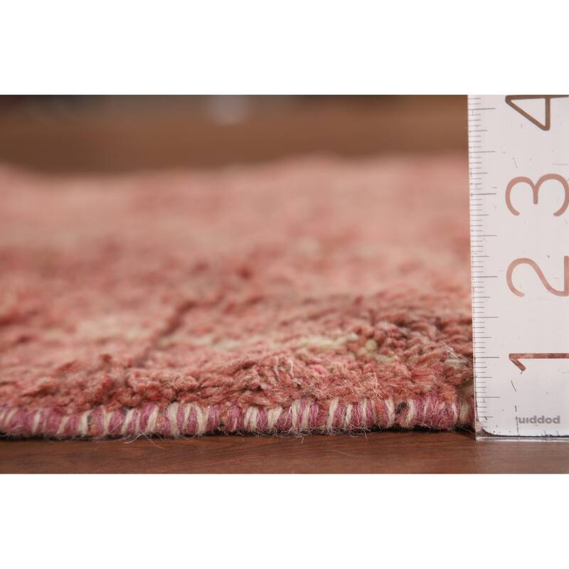 Pink Plush Moroccan Accent Rug Hand-Knotted Wool Carpet - 2'10" x 5'3"