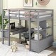preview thumbnail 3 of 22, Twin Size Wood Loft Bed with Built-in Desk,Storage Shelves and Drawers,Concise Design