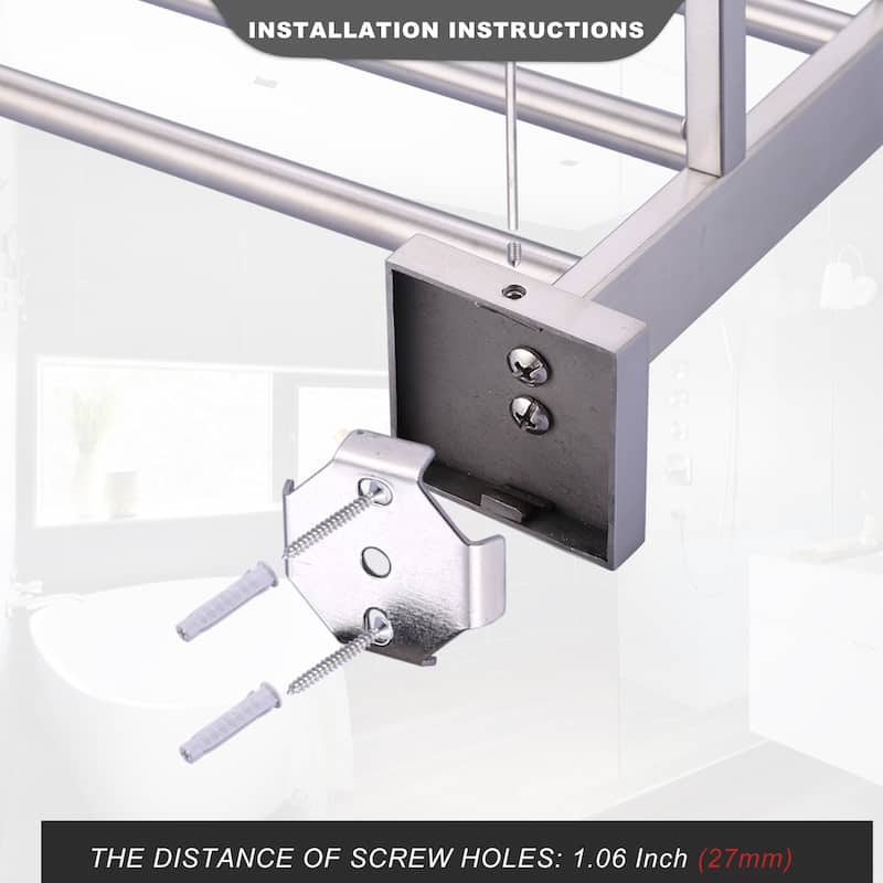WOWOW 2-Tier Stainless Steel Bath Towel Rack