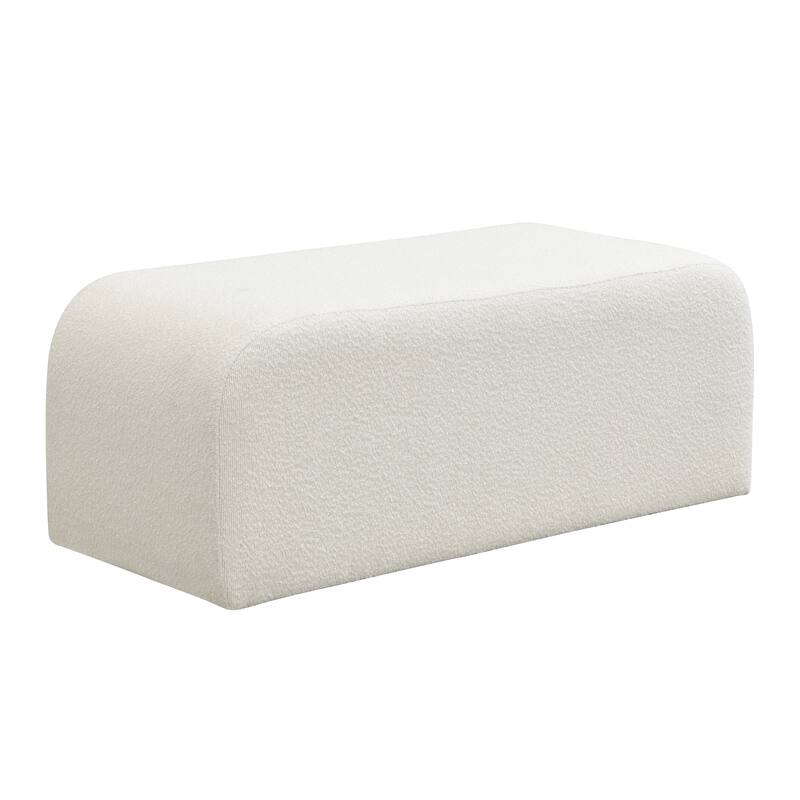 Christopher Knight Home - Zephyrine Boucle Storage Ottoman with Paulownia Drawer and Padded Versatility