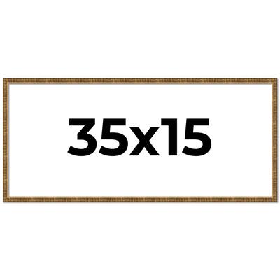35x15 Frame Gold Solid Wood Picture Frame - Complete Modern Photo