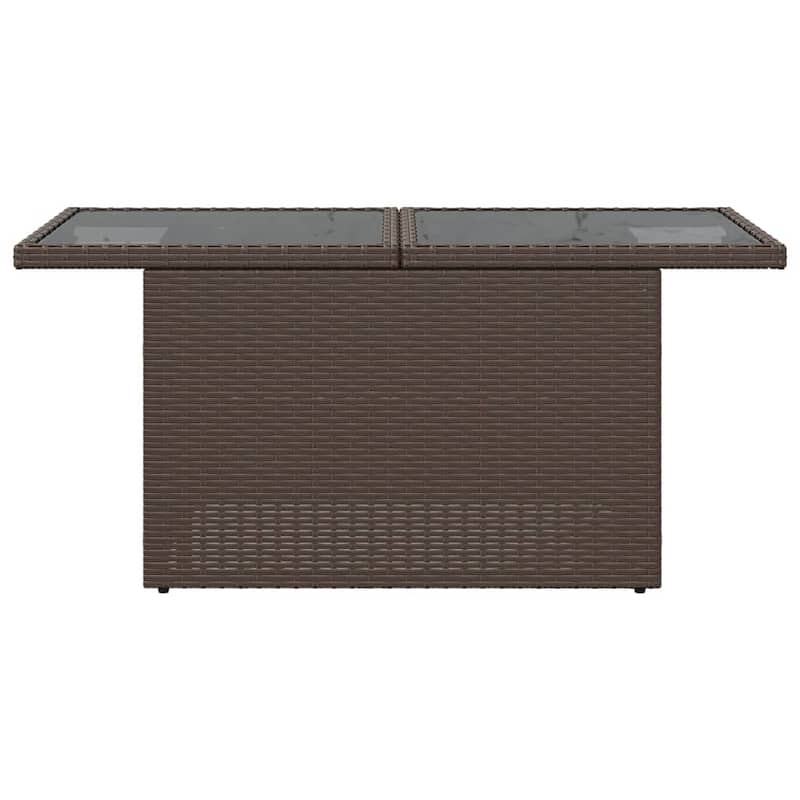 vidaXL Patio Table Rectangular Backyard Garden Poly Rattan and Acacia Wood - 39.4 x 21.7 x 28.7 in