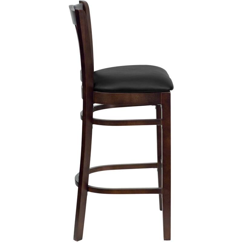 2Pk Vertical Slat Back Wood Restaurant Barstool - Hospitality Seating