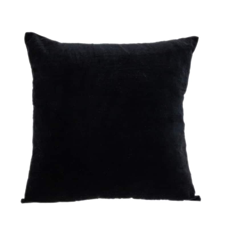 Woven Solid Velvet Square Throw Pillow - 18" - Black
