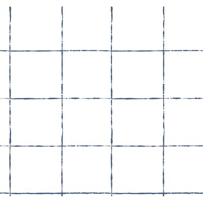 York Wallcoverings La Vitre Plaid Ultramarine Wallpaper