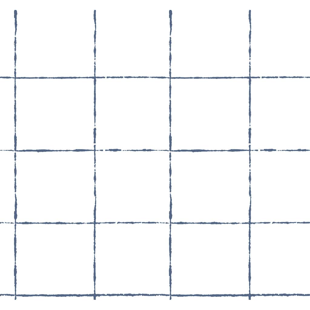 York Wallcoverings La Vitre Plaid Ultramarine Wallpaper