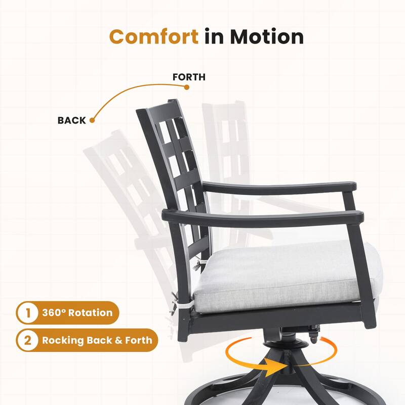 2PCs Modern Classic Outdoor Patio Swivel Rockers