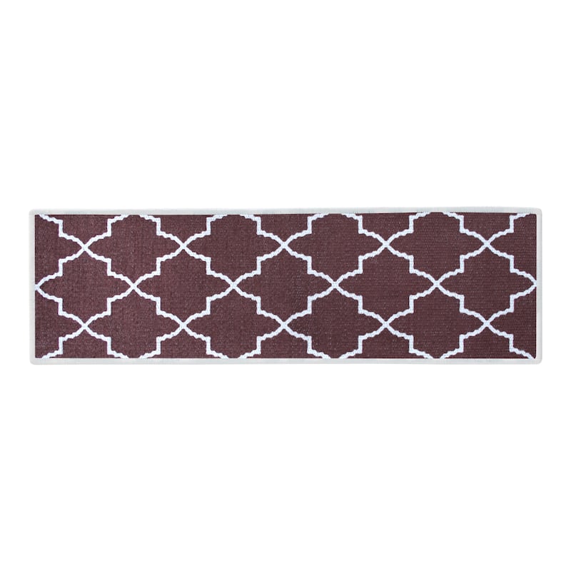 SussexHome Lattice Design 9" X 28" Stair Treads - 70 % Cotton Carpet for Indoor Stairs-Easy to Install with Double Adhesive Tape