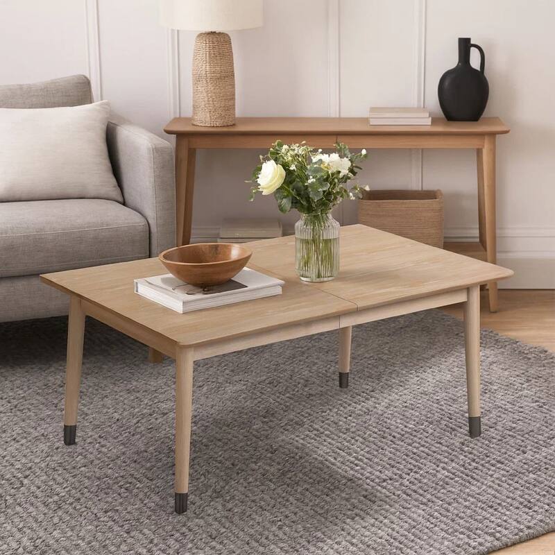 68-82 Inch Extendable Dining Table, Rectangular Top, Cone Legs, Brown Wood