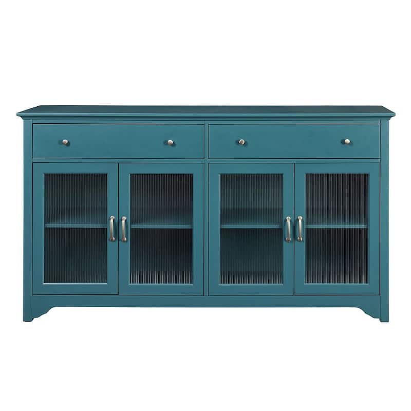 Modern Teal Blue TV Stand and Buffet Sideboard