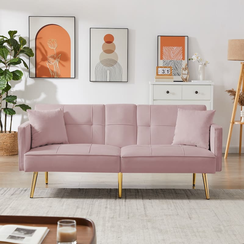 Adjustable Velvet Material, Elegant and Simple Futon Sofa Bed