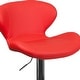 preview thumbnail 71 of 100, Contemporary Vinyl/Chrome Adjustable Curved Back Barstool - 19.25"W x 19"D x 33.75" - 42.25"H