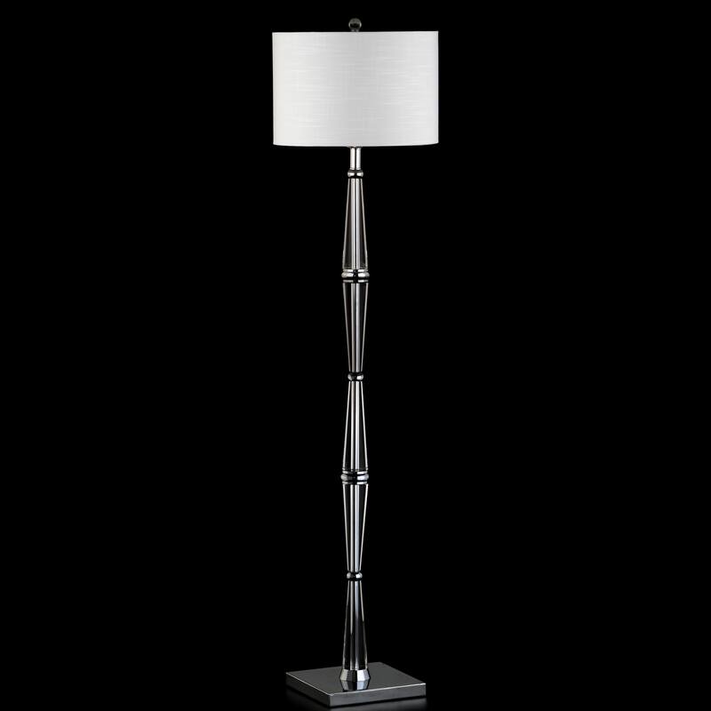 Abigail 60" Crystal LED Floor Lamp, Chrome/Clear by JONATHAN Y - 60" H x 16" W x 16" D