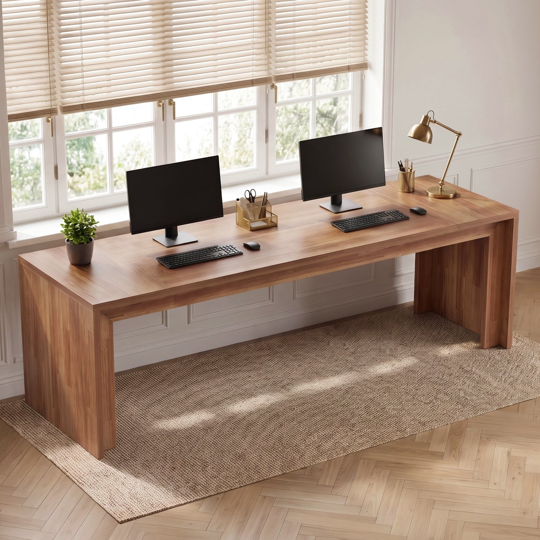 Two Person Desk, 78 Inch Extra Long Computer Office Desk