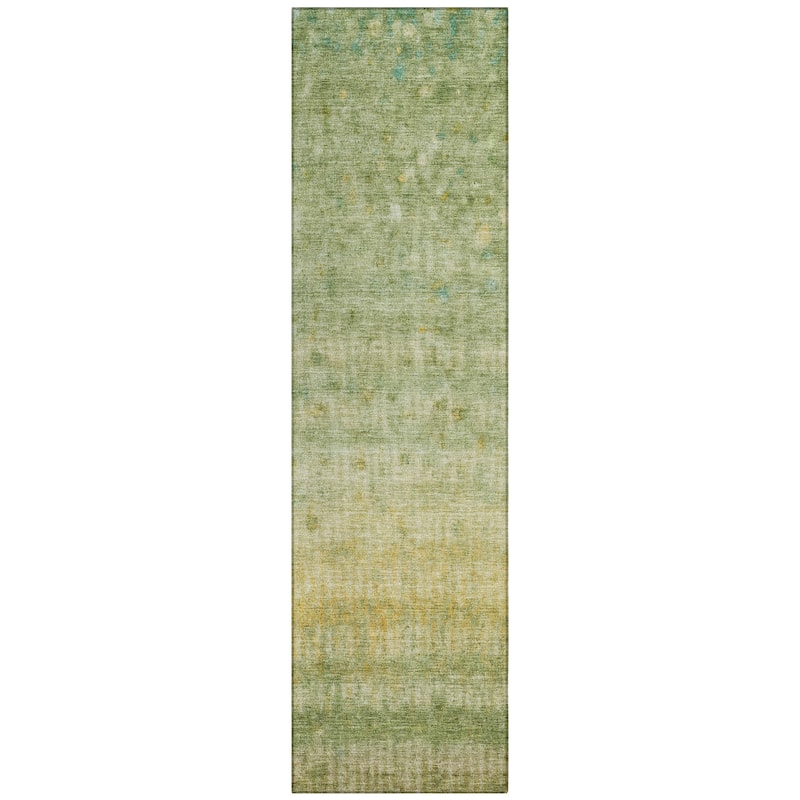 Machine Washable Indoor/ Outdoor Ombre Stripes Chantille Rug
