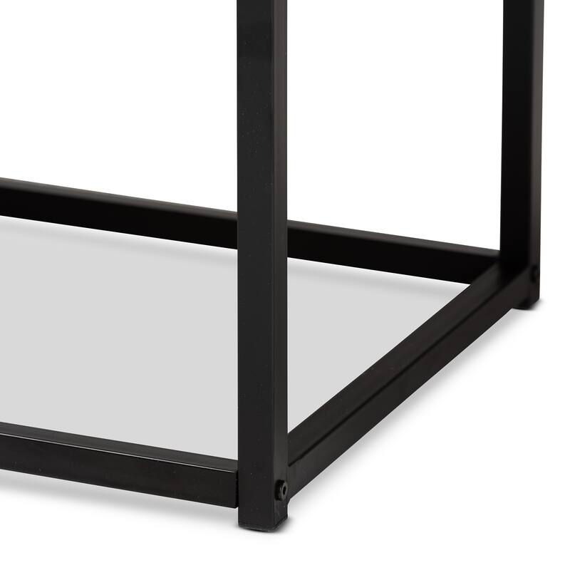 Bardot Modern Industrial Wood and Metal Accent Bench-Walnut Brown