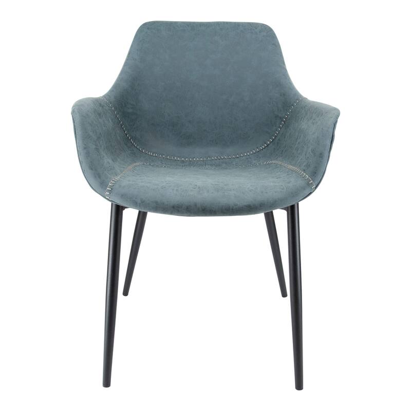 Markley Leather Dining Chair with Iron Legs Set of 4 Modern Accent Armchair