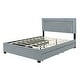 preview thumbnail 11 of 13, Queen Size Bed Velvet Upholstered Platform Storage Bed with 4 Drawers, Rivet-decorated Headboard and Embedded LED Light Strip