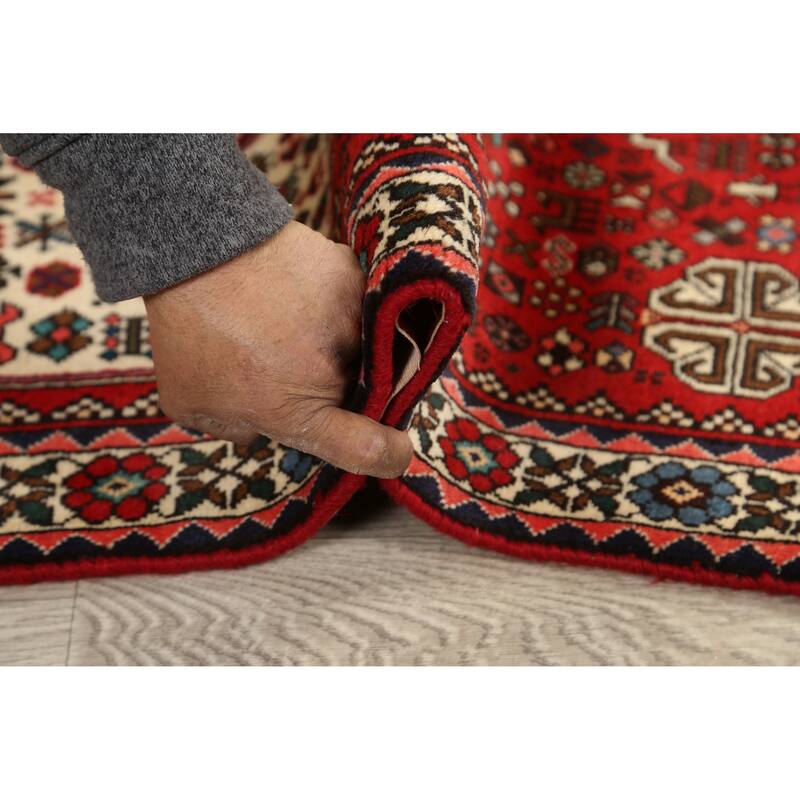 Vegetable Dye Tribal Abadeh Persian Wool Area Rug Handmade Carpet - 3'5" x 5'1"