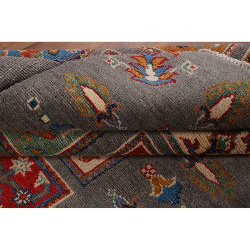 Garden Design Kazak Oriental Accent Rug Handmade Wool Carpet - 3'7" x 4'11"
