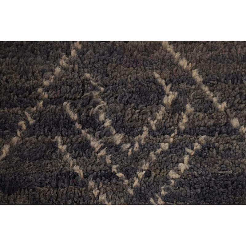 Geometric Moroccan Large Oriental Area Rug Hand-Knotted Wool Carpet - 9'11" x 14'8"