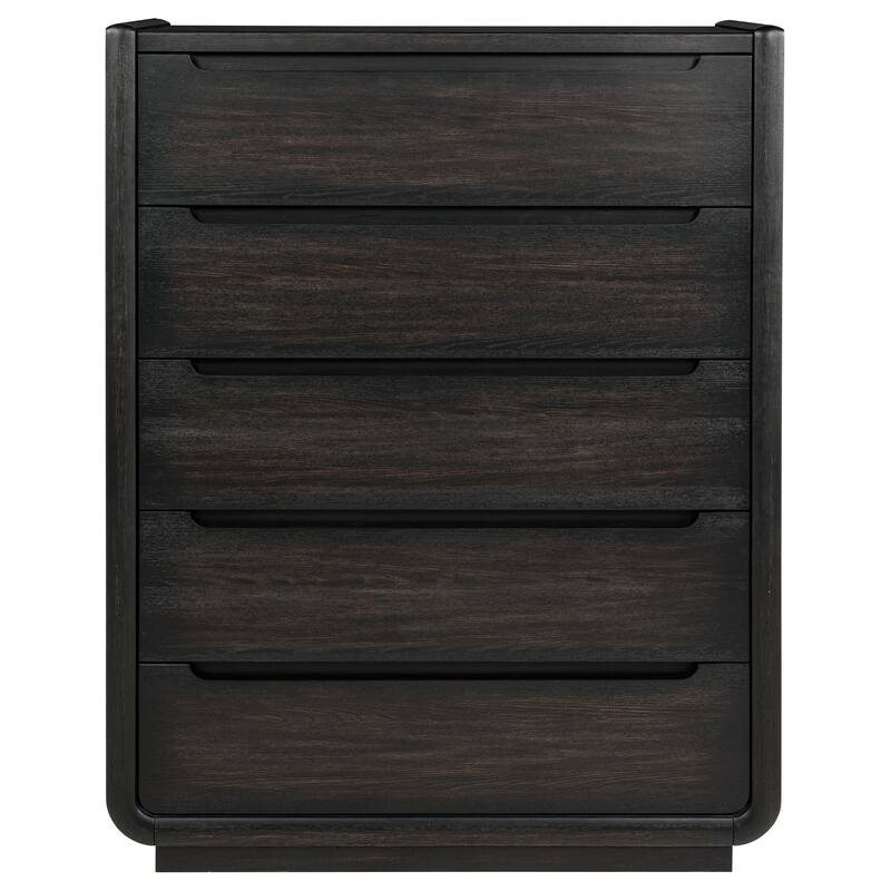 Leandro 5-drawer Bedroom Chest of Drawers Burnished Black