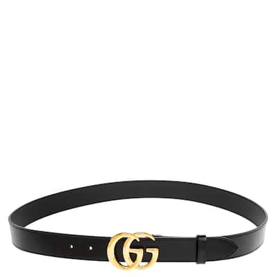 Gucci GG Marmont Belt with Shiny Buckle 1" Wide