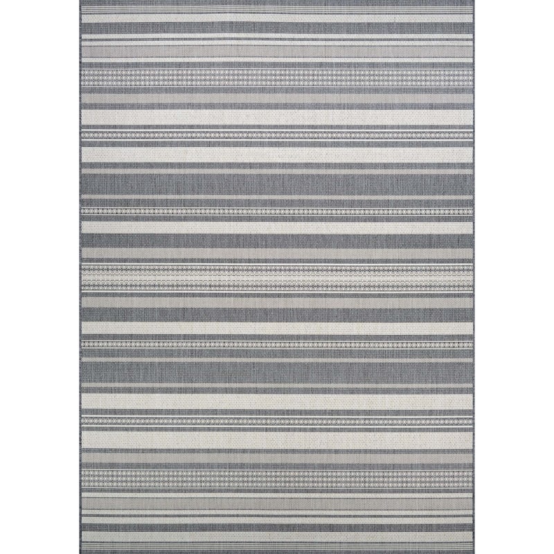 Dream Decor Rugs Pergola Bower Stripe Indoor Outdoor Area Rug - 5'3" x 7'6" - Gray