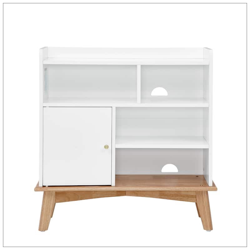 Colorblocking Storage Cabinet with Solid Wood Base