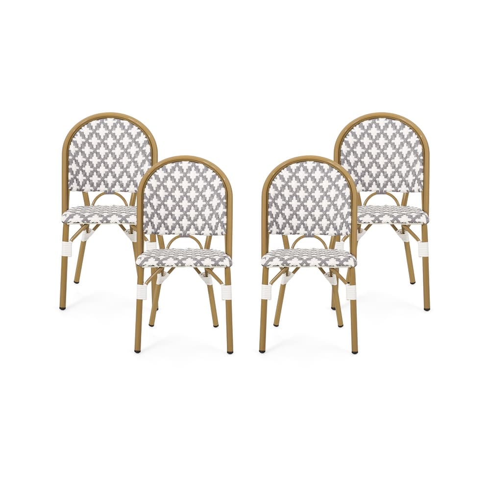 Louna Outdoor French Cafe Chair (Set of 4) by Christopher Knight Home