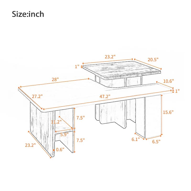 Farmhouse Set of 2 Nesting Coffee Tables