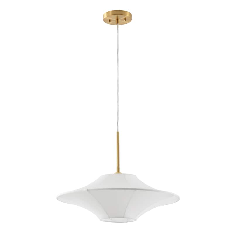 SAFAVIEH Lanai 20-inch Fabric & Metal Pendant - 20"W x 20"D x 75"H