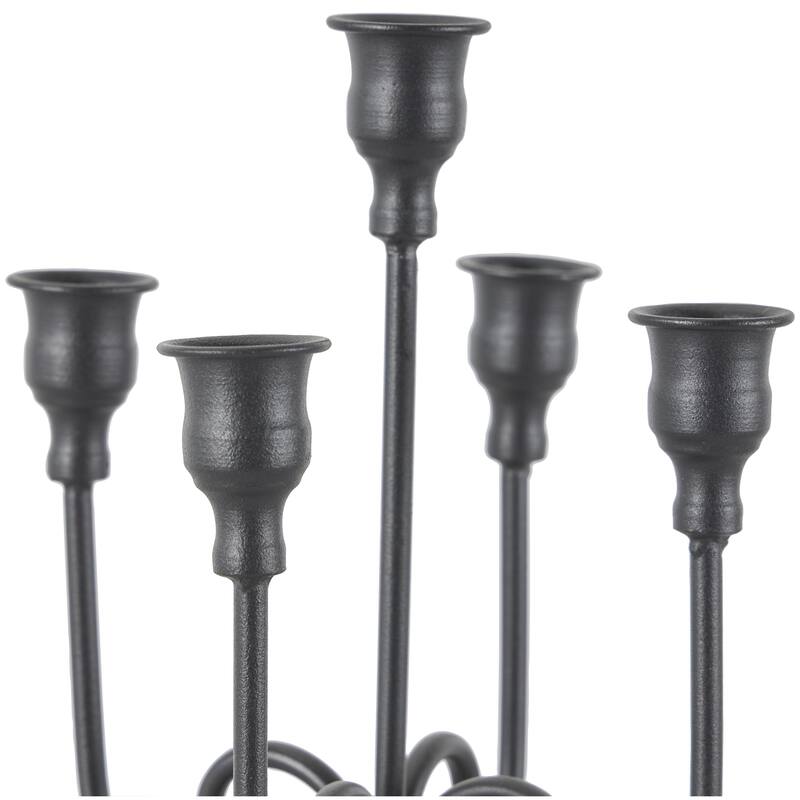 Metal Antique Style Candelabra - Black - Roche River Decor