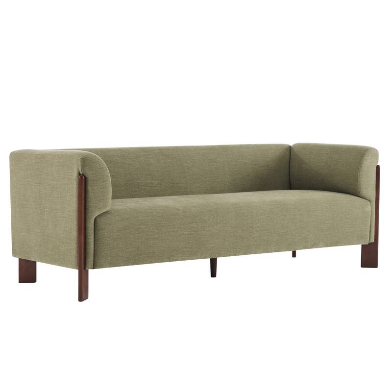 Christopher Knight Home Aurelian Birch Upholstered Tuxedo Sofa with Solid Wood Legs