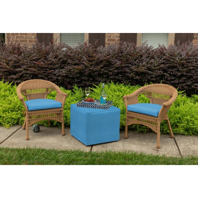 Sunbrella Solid Fabric 1-Piece Indoor/Outdoor Wicker Seat Pad, 18"W x 18"L