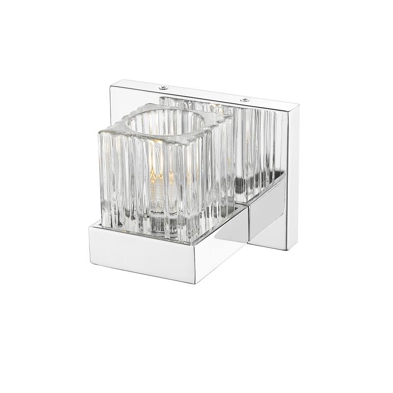 Z-Lite 468-1S Fallon 1 Light 6" Wide Ribbed Crystal Glass Bath Sconce
