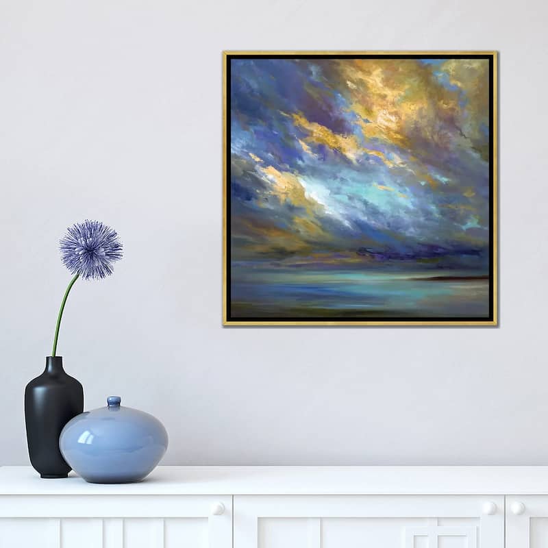 iCanvas "Coastal Clouds XXX" by Sheila Finch Framed Canvas Print