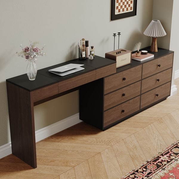 black dresser desk combo Modest Muslim Woman Starlight Sheer Overlay Abaya