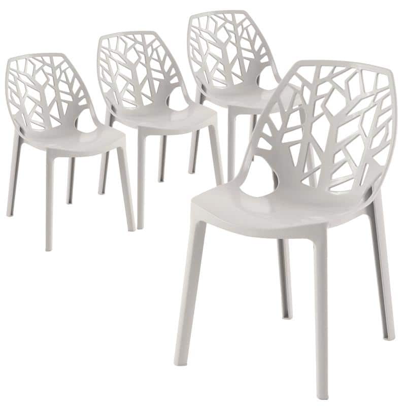 Cornelia Modern Stackable Dining Chair with Cut-out Design Accent Side Chair for Dining rooms, Patios, or Kitchens (Set of 4)