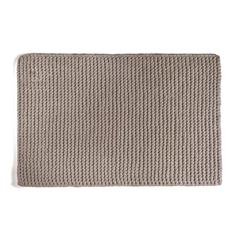 Norvage Hand Made Bath Rug 50x80 - Warm Gray